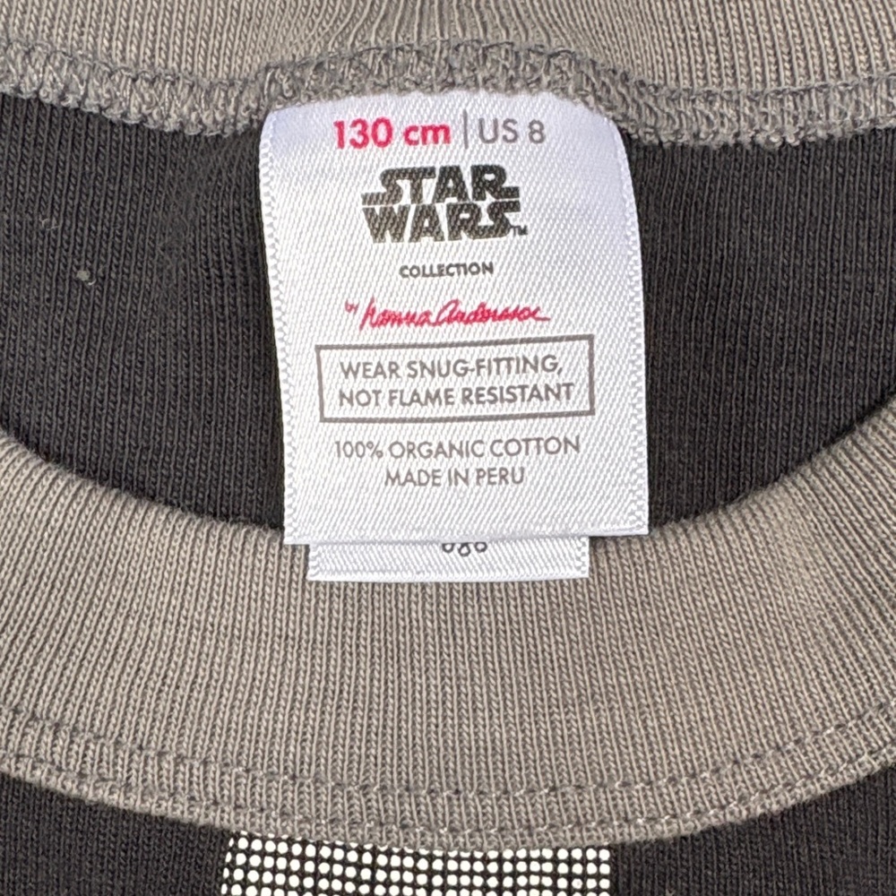 Hanna Andersson Darth Vader Long John Pajama Set Costume Size 8 (130 cm) - Picture 3 of 4